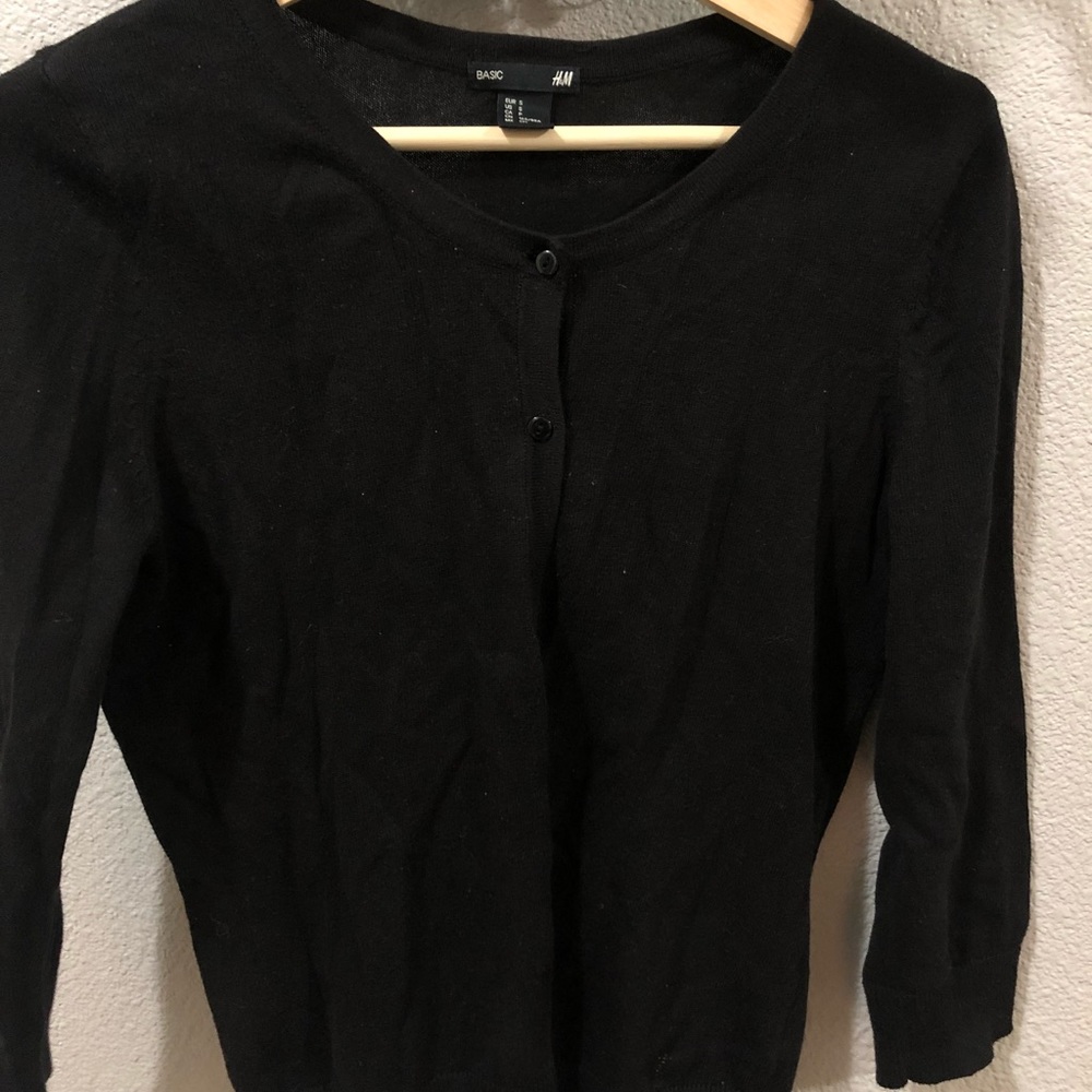 Black 3/4 sleeve cardigan